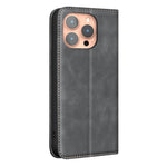 BINFEN COLOR for iPhone 14 Pro RFID Blocking Calf Texture PU Leather Phone Cover