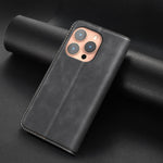BINFEN COLOR for iPhone 14 Pro RFID Blocking Calf Texture PU Leather Phone Cover