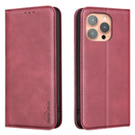BINFEN COLOR for iPhone 13 Pro Max RFID Blocking Calf Texture PU Leather Phone Cover