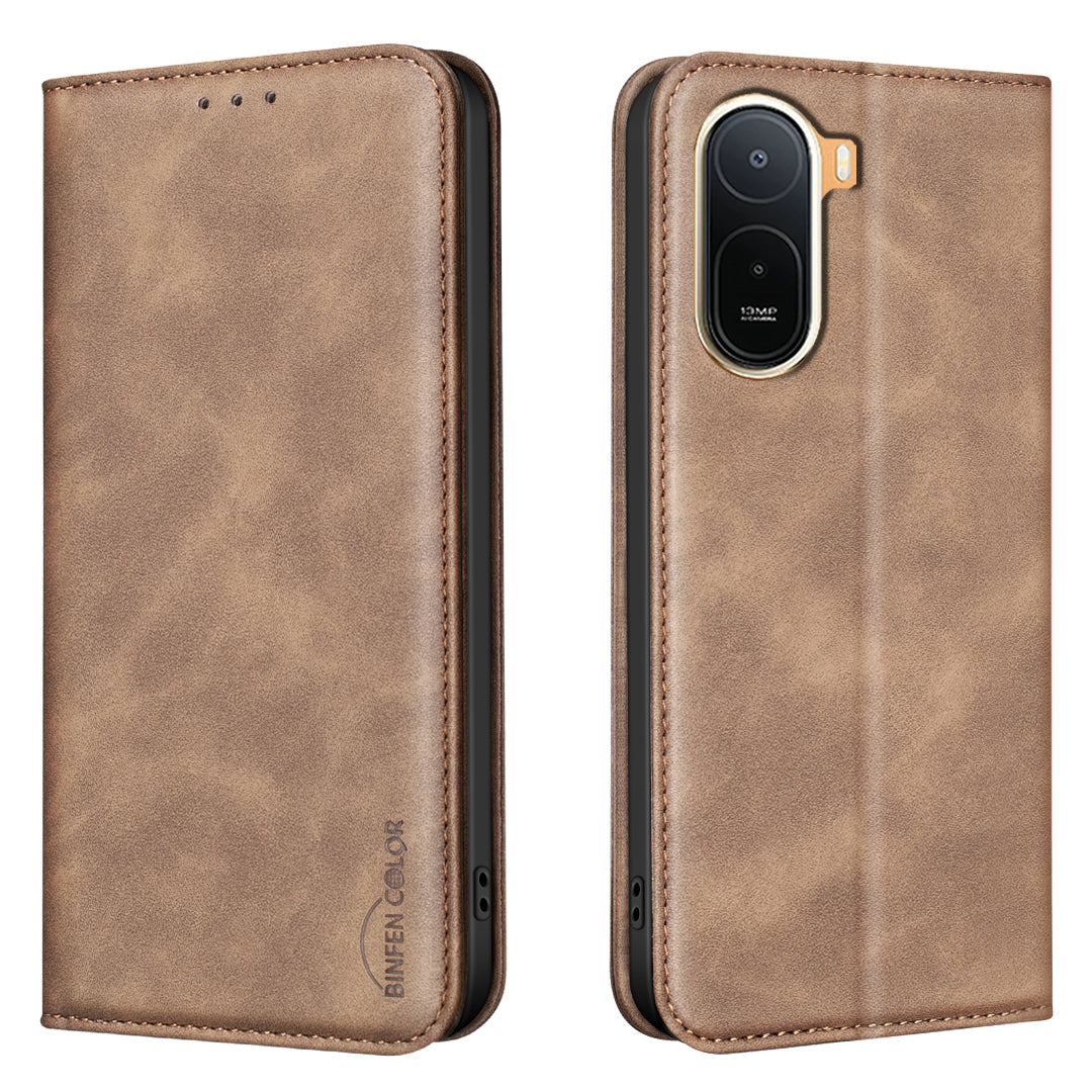 BINFEN COLOR for Xiaomi Redmi A7 Pro 4G (171.56mm) RFID Blocking Calf Texture PU Leather Phone Cover