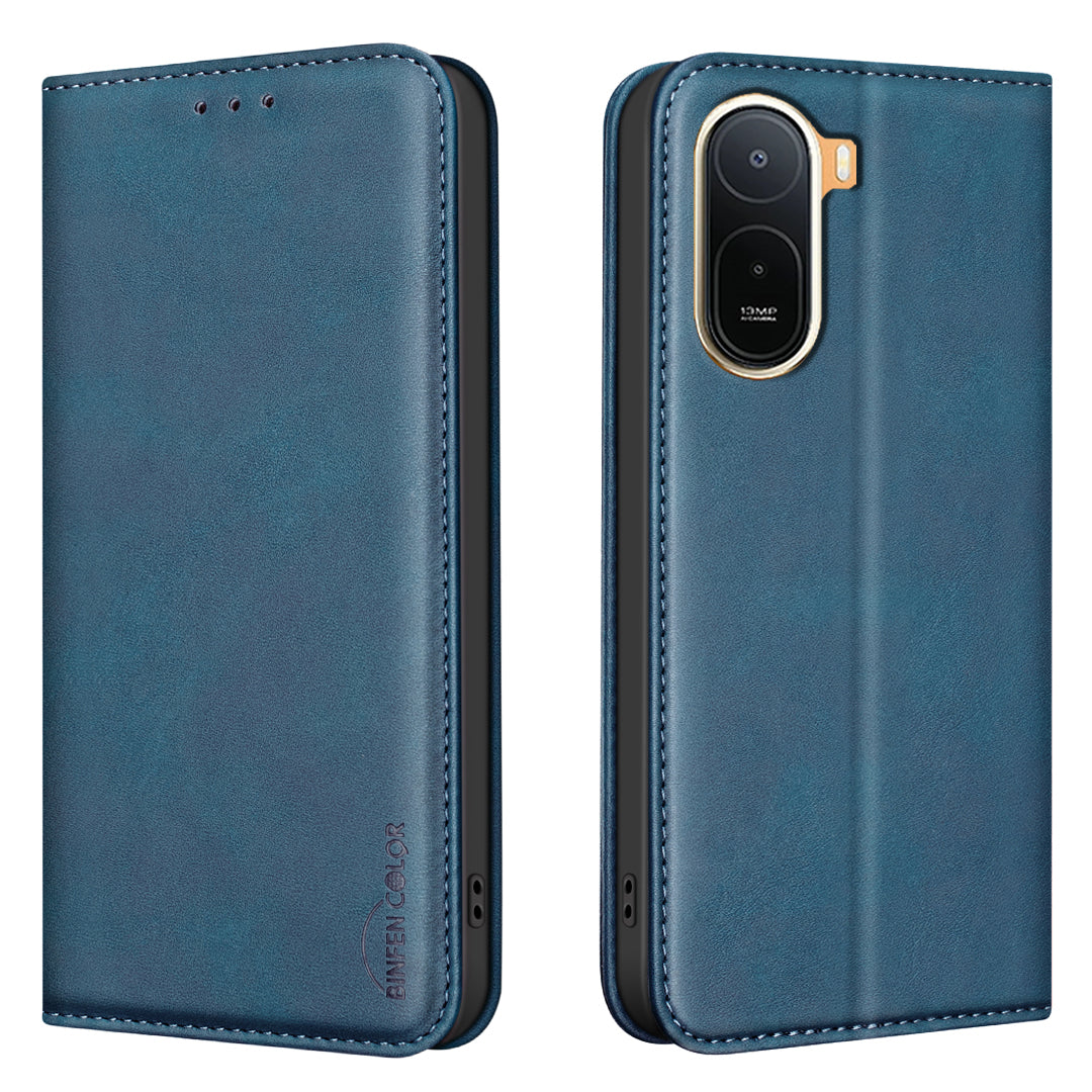 BINFEN COLOR for Xiaomi Redmi A7 Pro 4G (171.56mm) RFID Blocking Calf Texture PU Leather Phone Cover