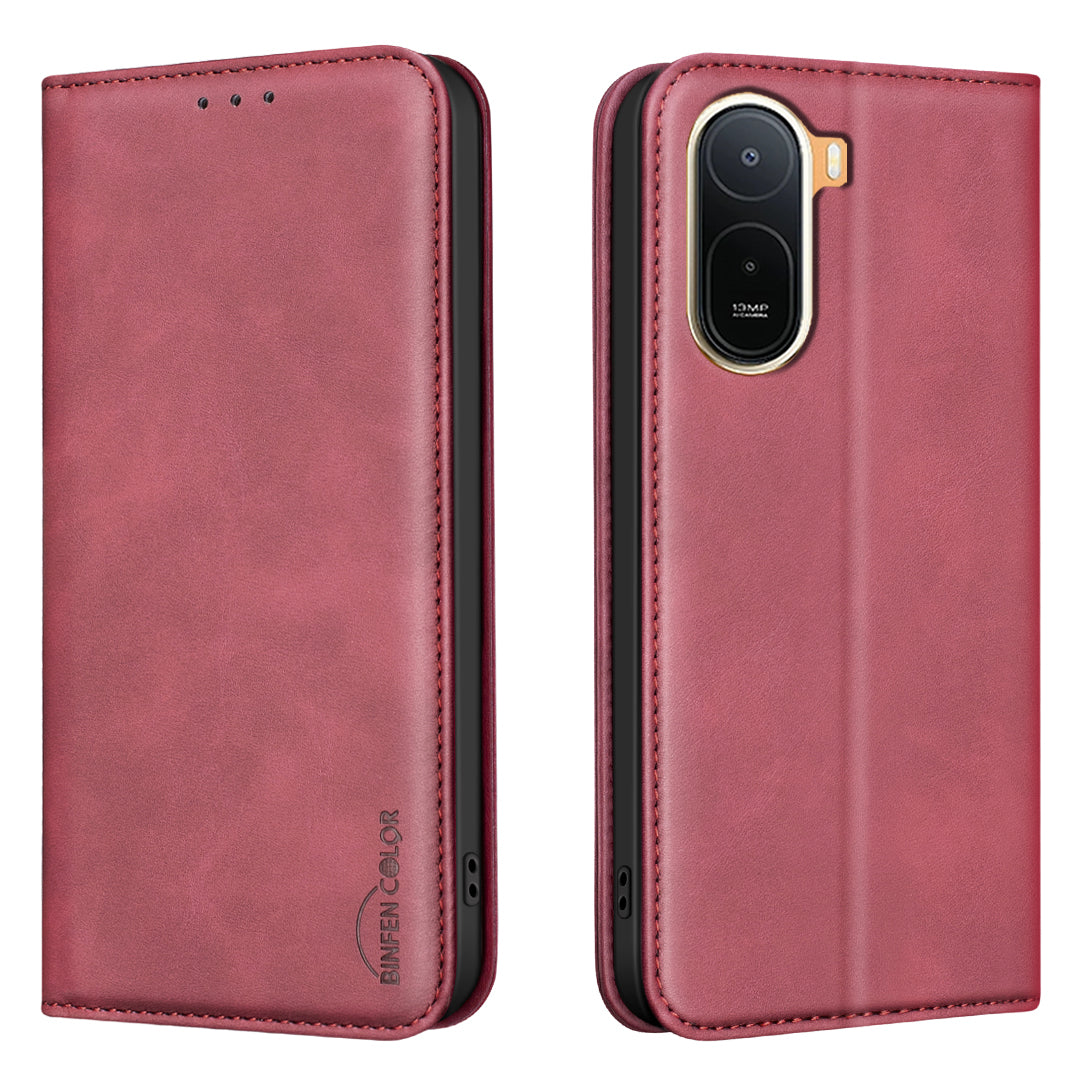 BINFEN COLOR for Xiaomi Redmi A7 Pro 4G (171.56mm) RFID Blocking Calf Texture PU Leather Phone Cover