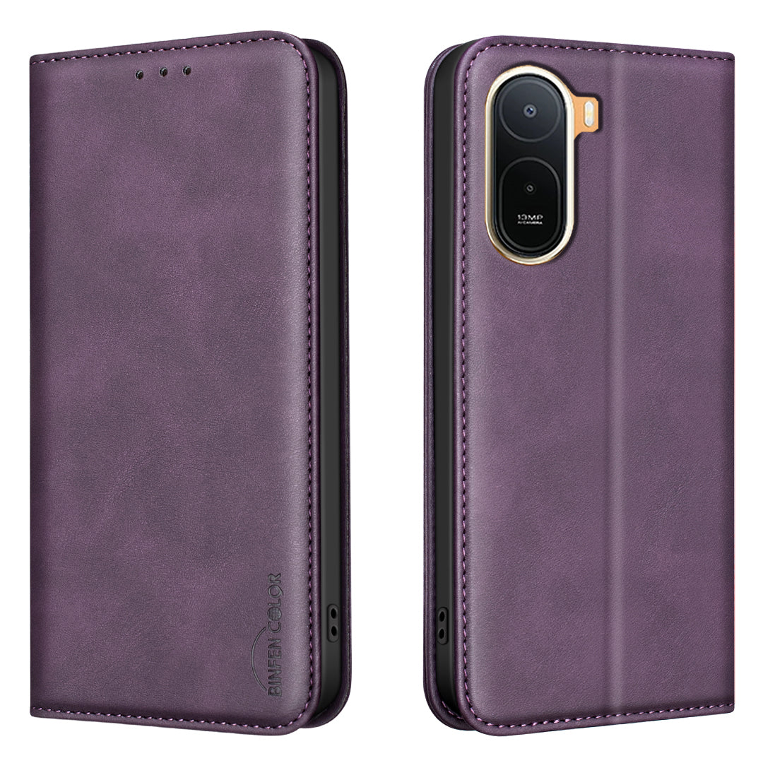 BINFEN COLOR for Xiaomi Redmi A7 Pro 4G (171.56mm) RFID Blocking Calf Texture PU Leather Phone Cover