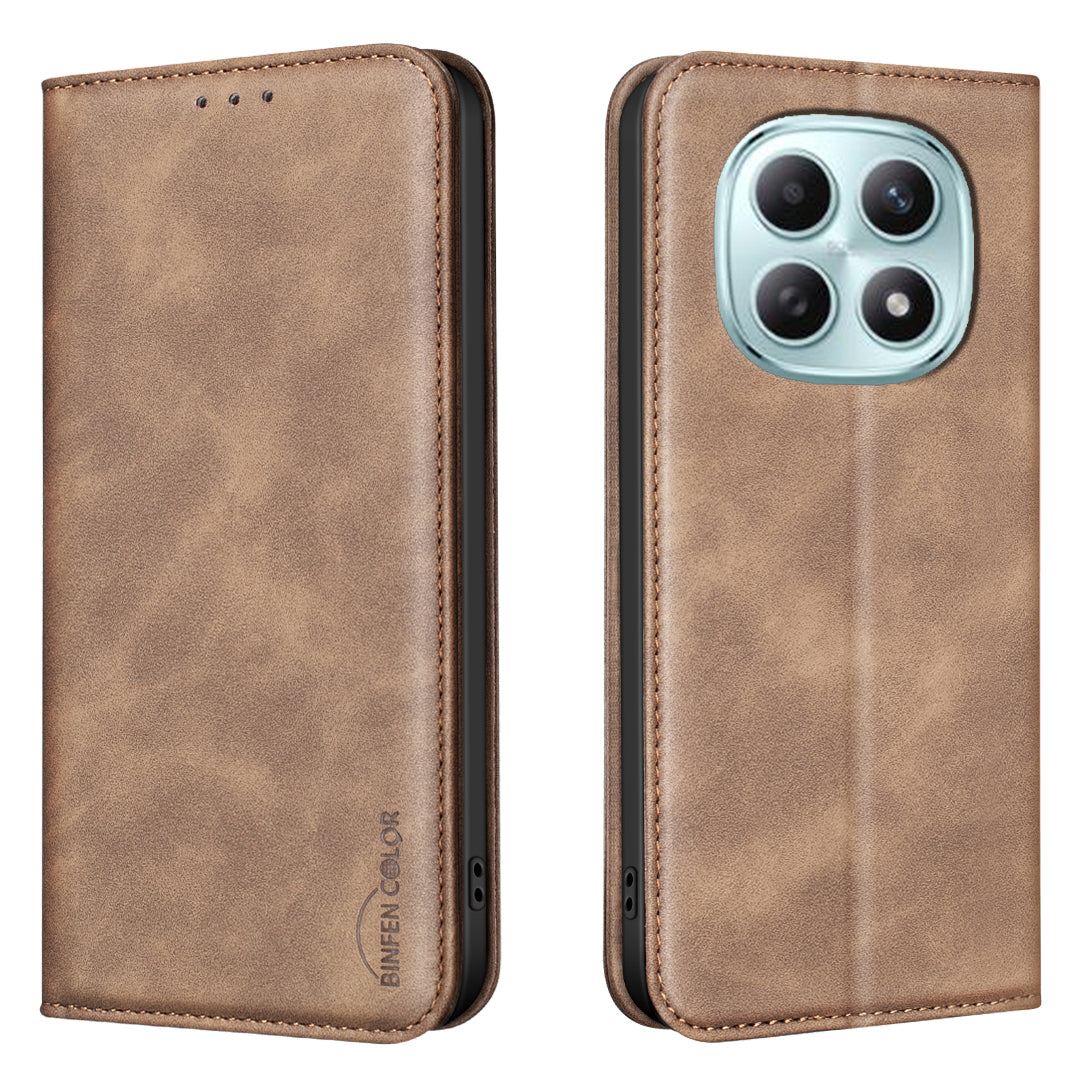 BINFEN COLOR for Xiaomi Redmi Note 15 Pro 4G (Global) RFID Blocking Calf Texture PU Leather Phone Cover