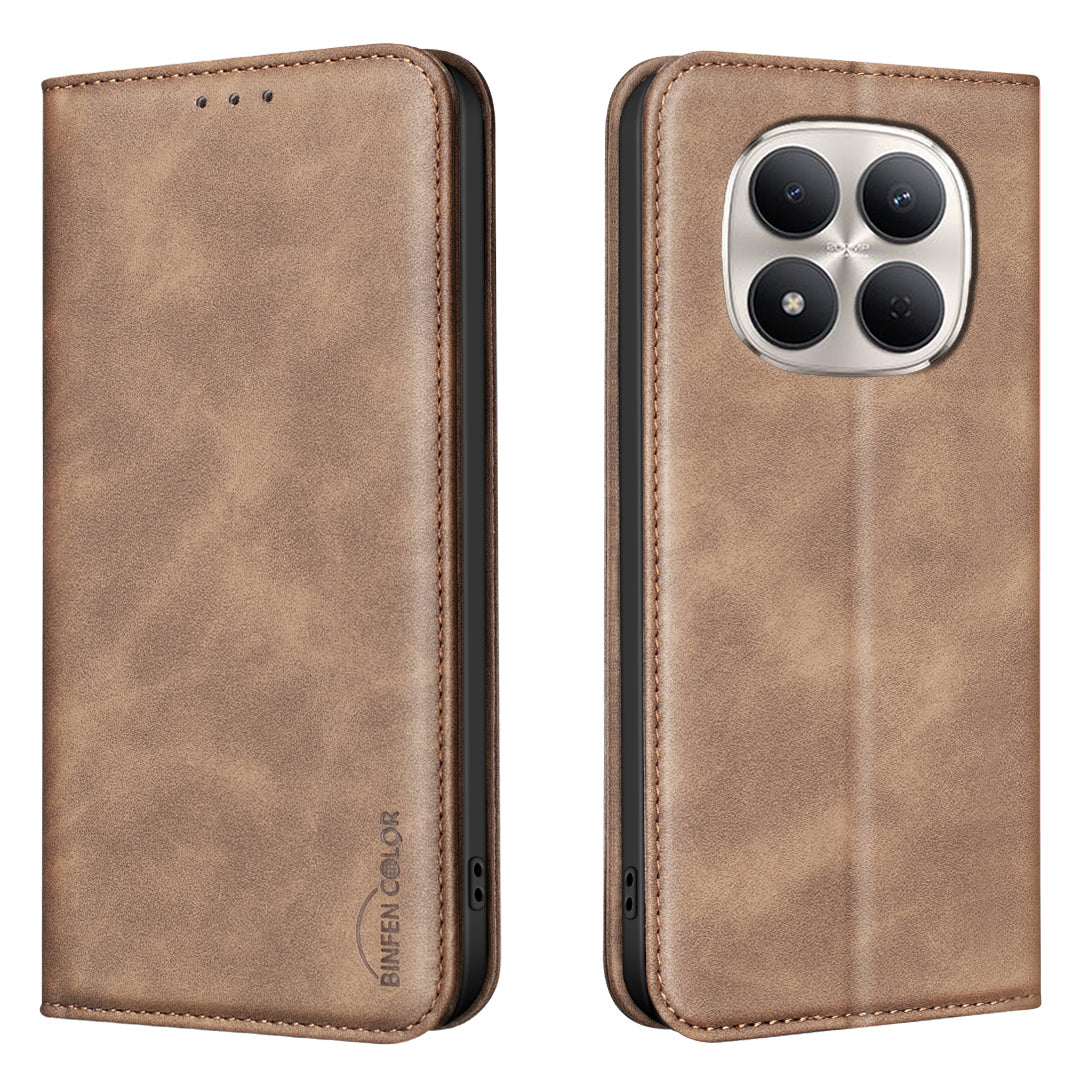 BINFEN COLOR for Xiaomi Redmi Note 15 Pro 5G (Global) RFID Blocking Calf Texture PU Leather Phone Cover
