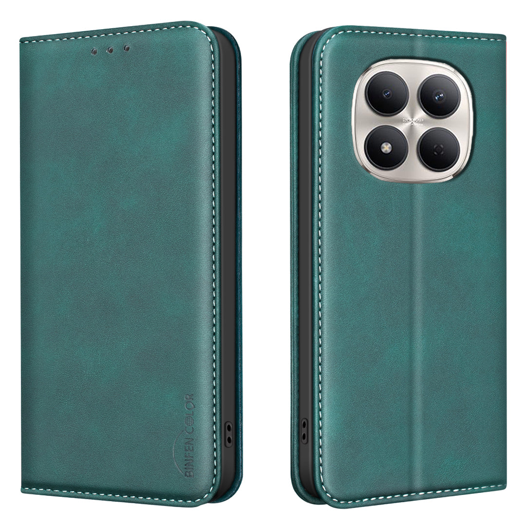 BINFEN COLOR för Xiaomi Redmi Note 15 Pro 5G (Global) RFID-blockerande PU-läderfodral med vadstruktur