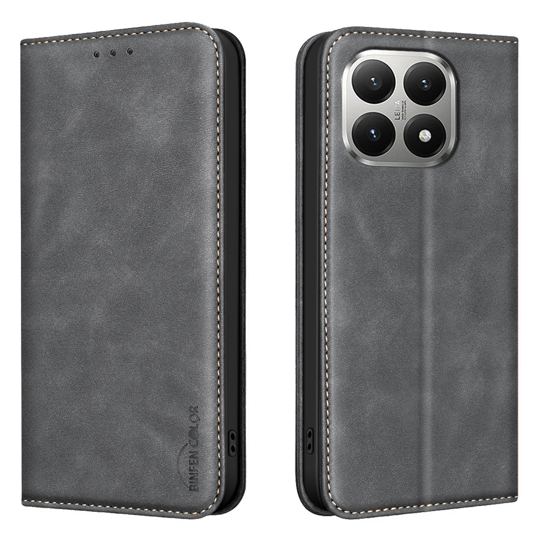 BINFEN COLOR for Xiaomi 15T RFID Blocking Calf Texture PU Leather Phone Cover