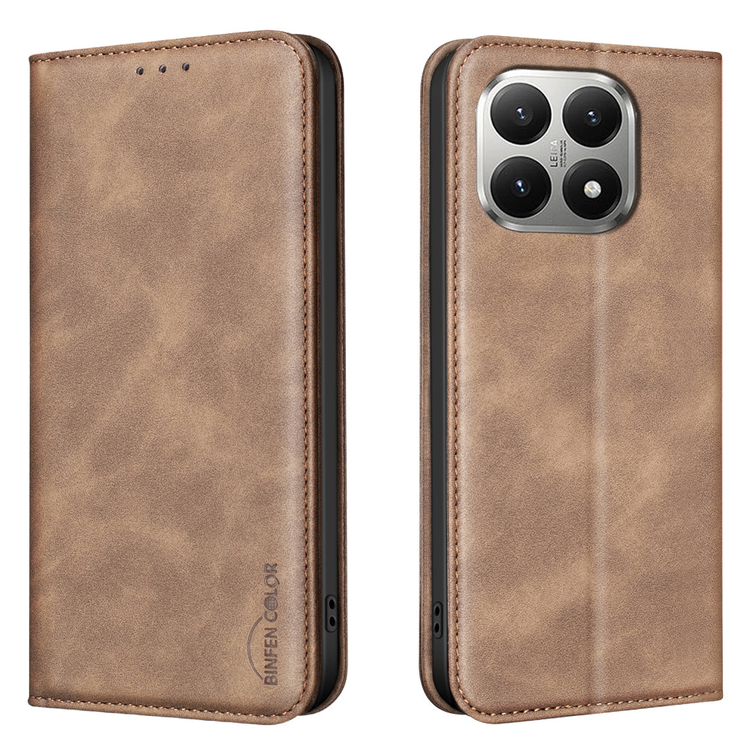 BINFEN COLOR for Xiaomi 15T RFID Blocking Calf Texture PU Leather Phone Cover