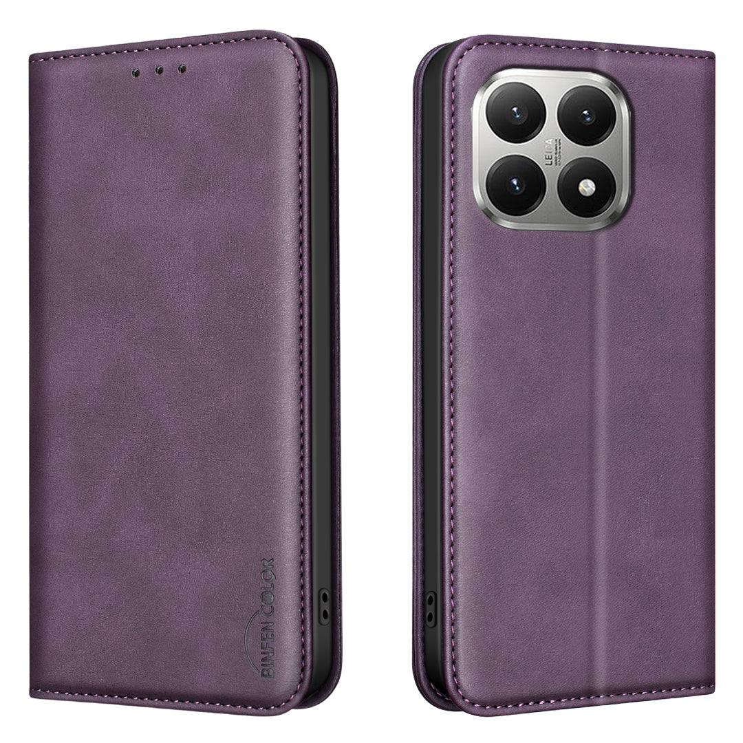 BINFEN COLOR for Xiaomi 15T RFID Blocking Calf Texture PU Leather Phone Cover