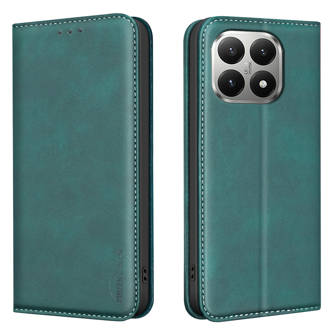 BINFEN COLOR for Xiaomi 15T RFID Blocking Calf Texture PU Leather Phone Cover