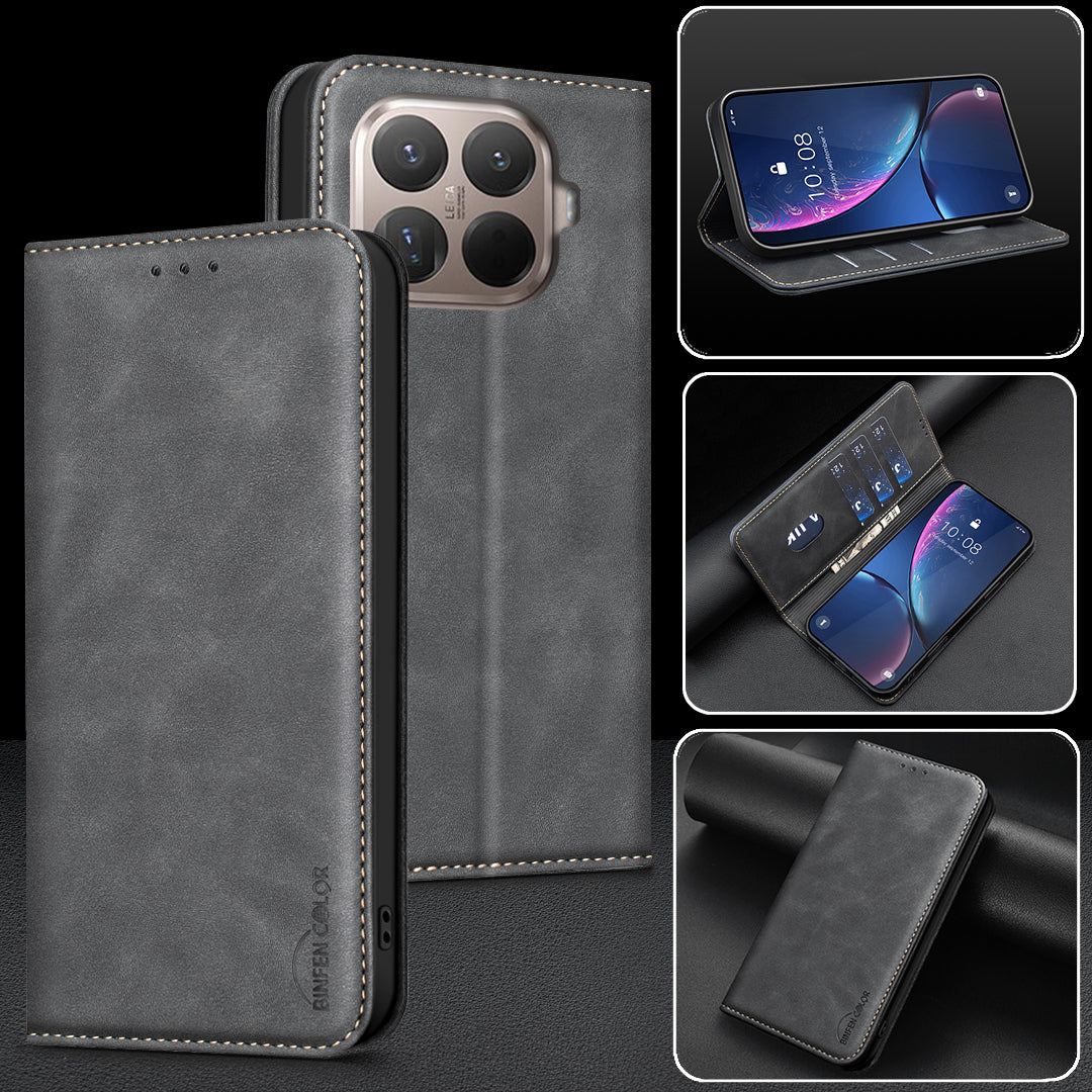 BINFEN COLOR for Xiaomi 15T Pro RFID Blocking Calf Texture PU Leather Phone Cover