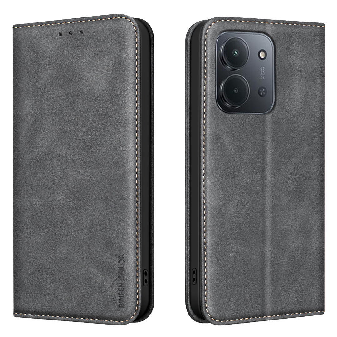 BINFEN COLOR för Xiaomi Redmi 15C 4G (EU) (173 mm) / Xiaomi Poco C85 4G (173 mm) / Xiaomi Redmi 15C 5G (EU) (173 mm) RFID-blockerande PU-läderfodral med vadstruktur