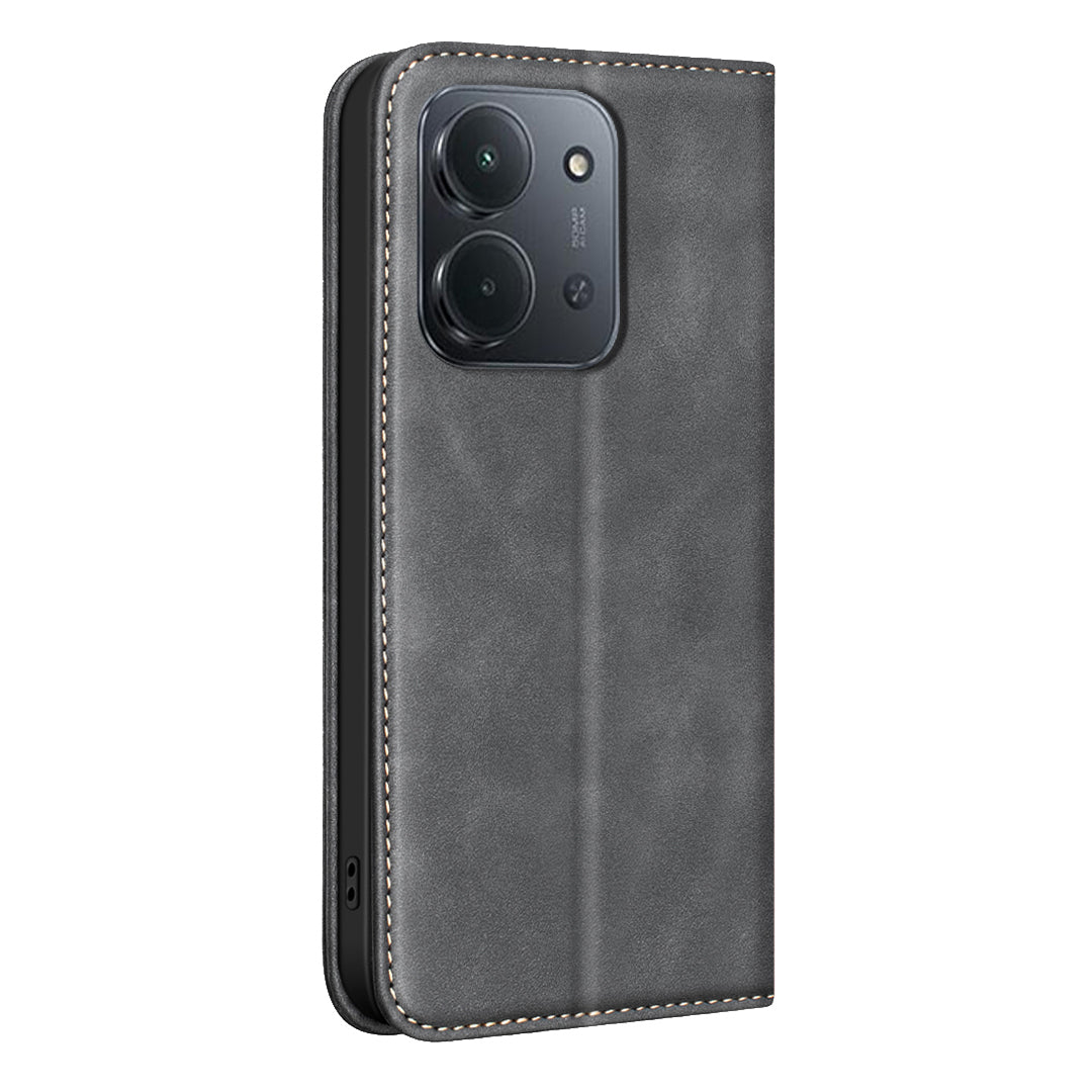 BINFEN COLOR för Xiaomi Redmi 15C 4G (EU) (173 mm) / Xiaomi Poco C85 4G (173 mm) / Xiaomi Redmi 15C 5G (EU) (173 mm) RFID-blockerande PU-läderfodral med vadstruktur