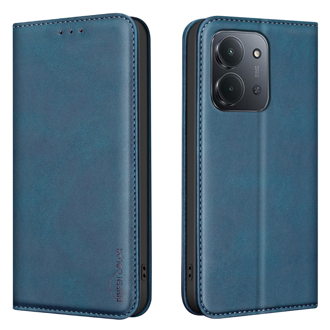 BINFEN COLOR för Xiaomi Redmi 15C 4G (EU) (173 mm) / Xiaomi Poco C85 4G (173 mm) / Xiaomi Redmi 15C 5G (EU) (173 mm) RFID-blockerande PU-läderfodral med vadstruktur