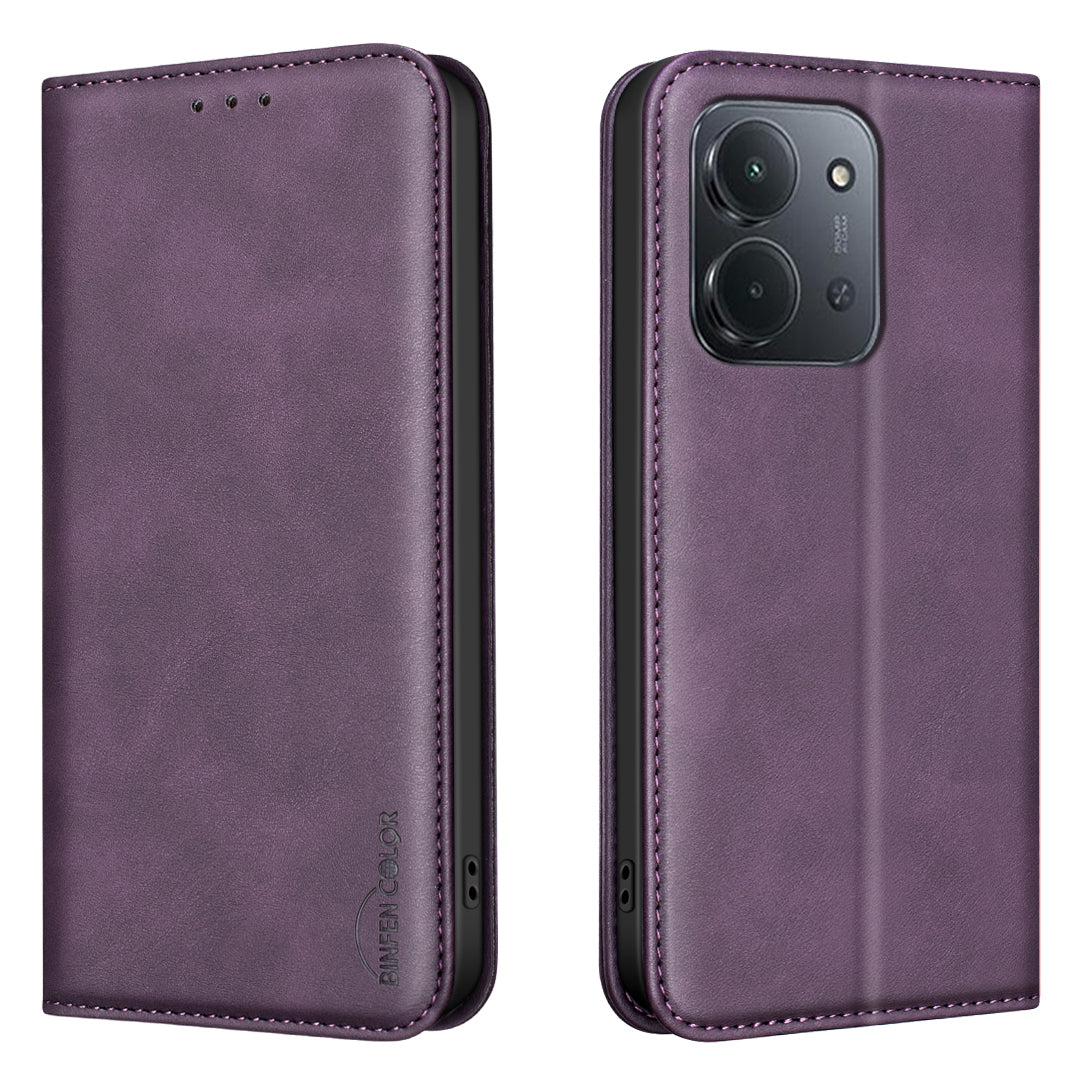 BINFEN COLOR för Xiaomi Redmi 15C 4G (EU) (173 mm) / Xiaomi Poco C85 4G (173 mm) / Xiaomi Redmi 15C 5G (EU) (173 mm) RFID-blockerande PU-läderfodral med vadstruktur