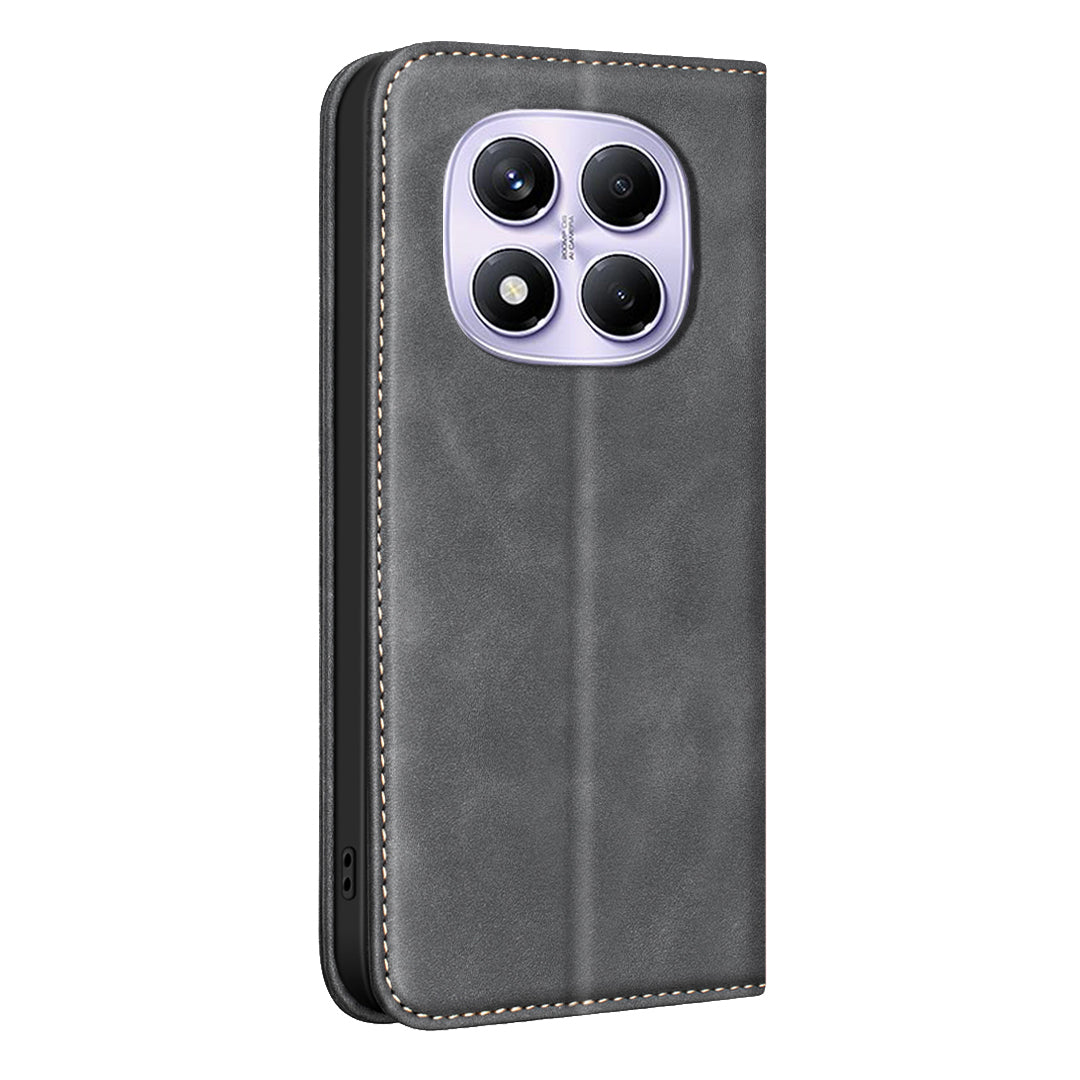 BINFEN COLOR for Xiaomi Redmi Note 14 Pro 4G RFID Blocking Calf Texture PU Leather Phone Cover