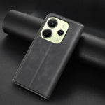 BINFEN COLOR for Xiaomi Redmi Note 14 4G (163.25mm) RFID Blocking Calf Texture PU Leather Phone Cover