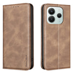BINFEN COLOR for Xiaomi Poco M7 Pro 5G / Xiaomi Redmi Note 14 5G RFID Blocking Calf Texture PU Leather Phone Cover