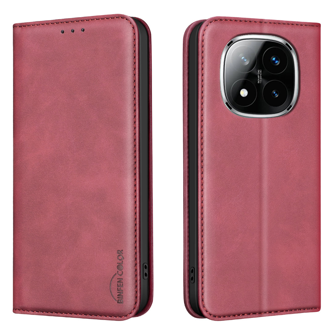 BINFEN COLOR for Xiaomi Poco X7 5G / Xiaomi Redmi Note 14 Pro+ 5G / Xiaomi Redmi Note 14 Pro 5G RFID Blocking Calf Texture PU Leather Phone Cover