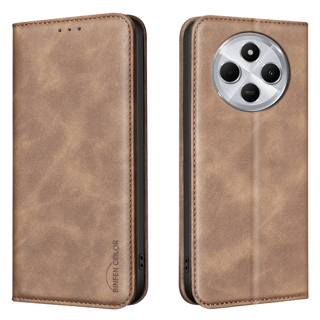 BINFEN COLOR för Xiaomi Redmi 17C 4G / Redmi 14C 5G / Redmi 14R 5G / Poco C75 4G / Poco C75 5G / Redmi 14C 4G RFID-blockerande PU-läderfodral med vadstruktur