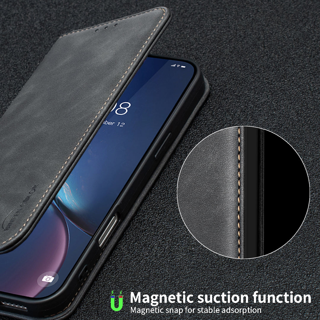 BINFEN COLOR for Xiaomi Poco M6 Pro 4G / Xiaomi Redmi Note 13 Pro 4G RFID Blocking Calf Texture PU Leather Phone Cover