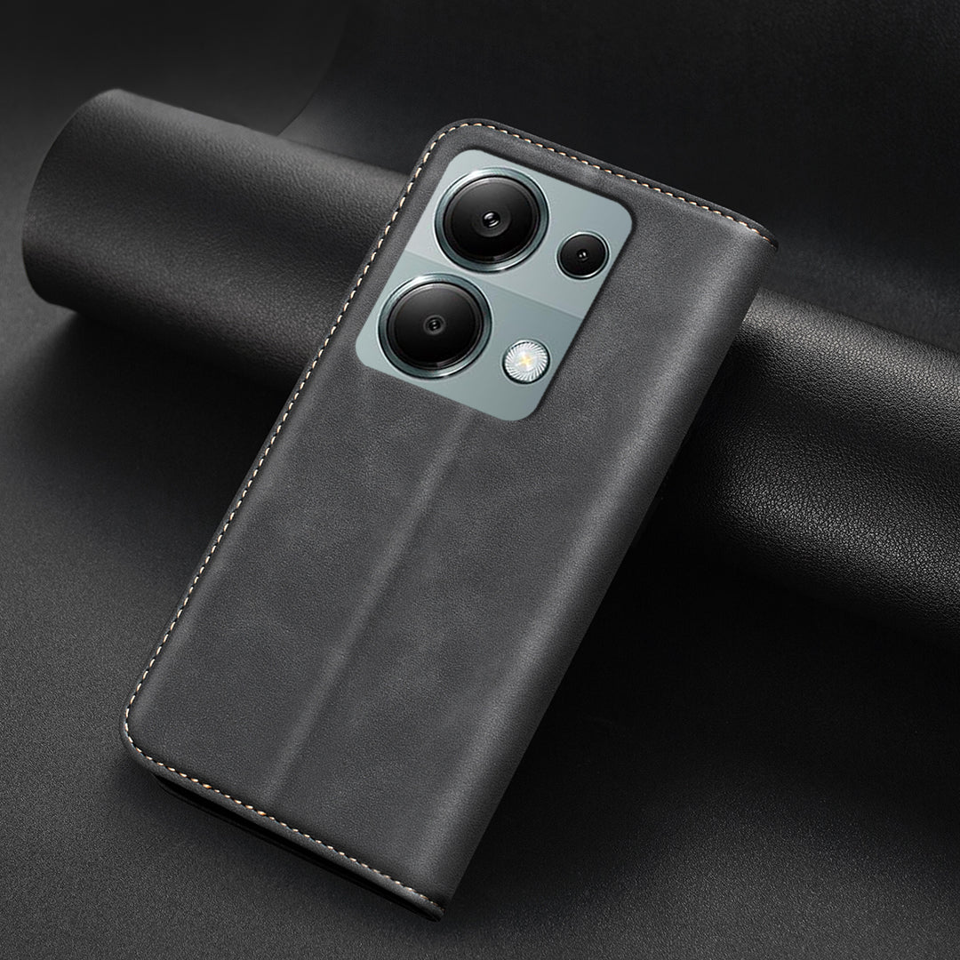 BINFEN COLOR for Xiaomi Poco M6 Pro 4G / Xiaomi Redmi Note 13 Pro 4G RFID Blocking Calf Texture PU Leather Phone Cover