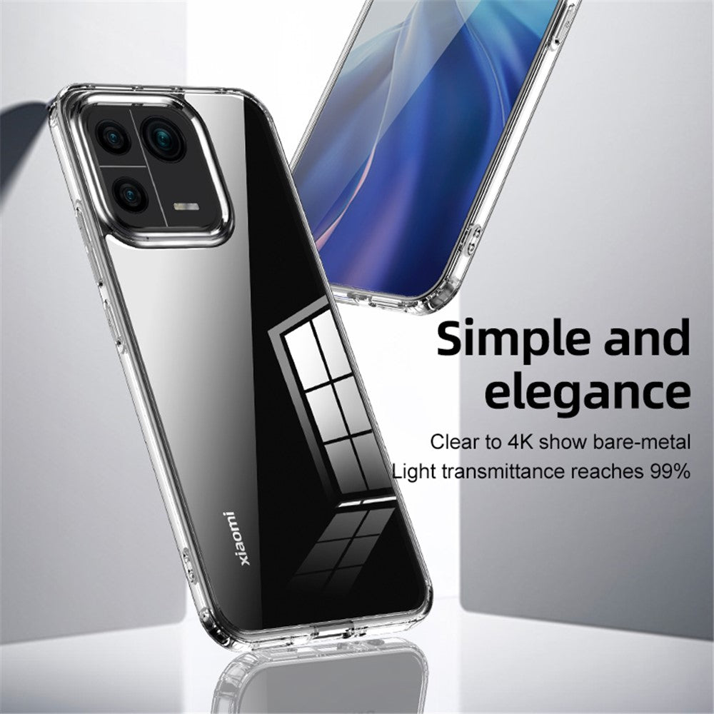 For Xiaomi 13 Clear Hard PC Non-Slip Soft TPU Frame Cover PC Corner Airbags Shock Absorption Phone Case