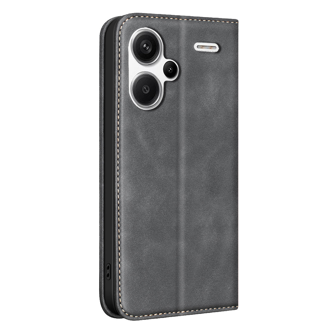 BINFEN COLOR for Xiaomi Redmi Note 13 Pro+ 5G RFID Blocking Calf Texture PU Leather Phone Cover
