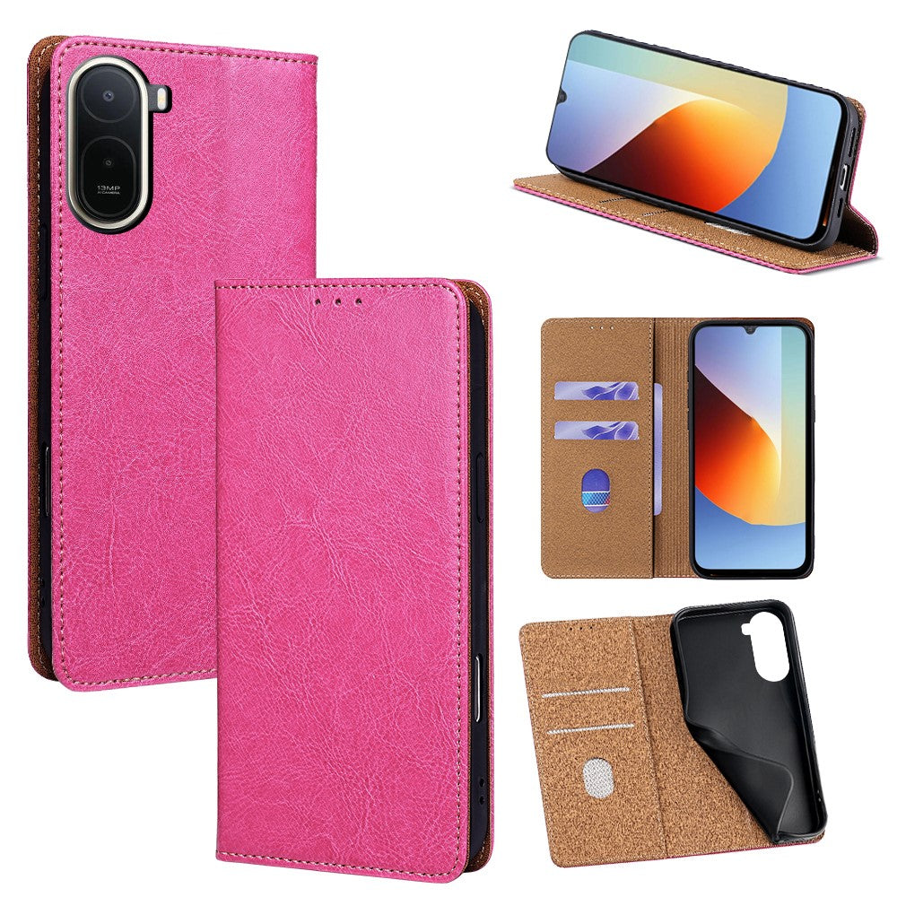 For Xiaomi Redmi A7 Pro 4G (171.56mm) Case Genuine Cow Leather Stand Mobile Phone Cover with RFID Blocking Wallet