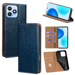 For Honor X8d 4G Case Genuine Cow Leather Stand Mobile Phone Cover with RFID Blocking Wallet