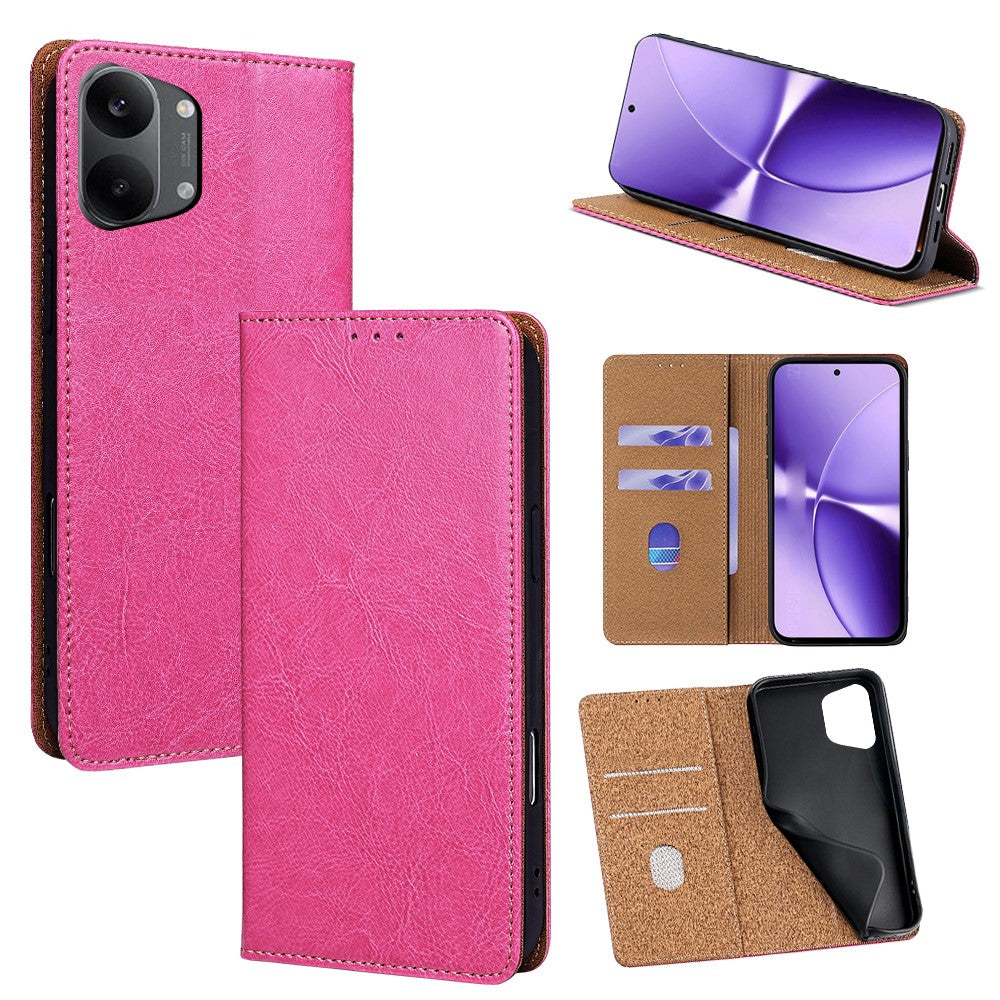 For Xiaomi Redmi Turbo 5 Max 5G Case Genuine Cow Leather Stand Mobile Phone Cover with RFID Blocking Wallet