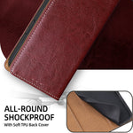 For Honor Power2 5G Case Genuine Cow Leather Stand Mobile Phone Cover with RFID Blocking Wallet