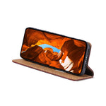 For Honor Power2 5G Case Genuine Cow Leather Stand Mobile Phone Cover with RFID Blocking Wallet