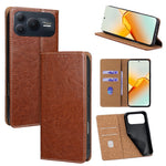For Honor Power2 5G Case Genuine Cow Leather Stand Mobile Phone Cover with RFID Blocking Wallet