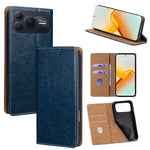 For Honor Power2 5G Case Genuine Cow Leather Stand Mobile Phone Cover with RFID Blocking Wallet