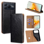 For Honor Power2 5G Case Genuine Cow Leather Stand Mobile Phone Cover with RFID Blocking Wallet