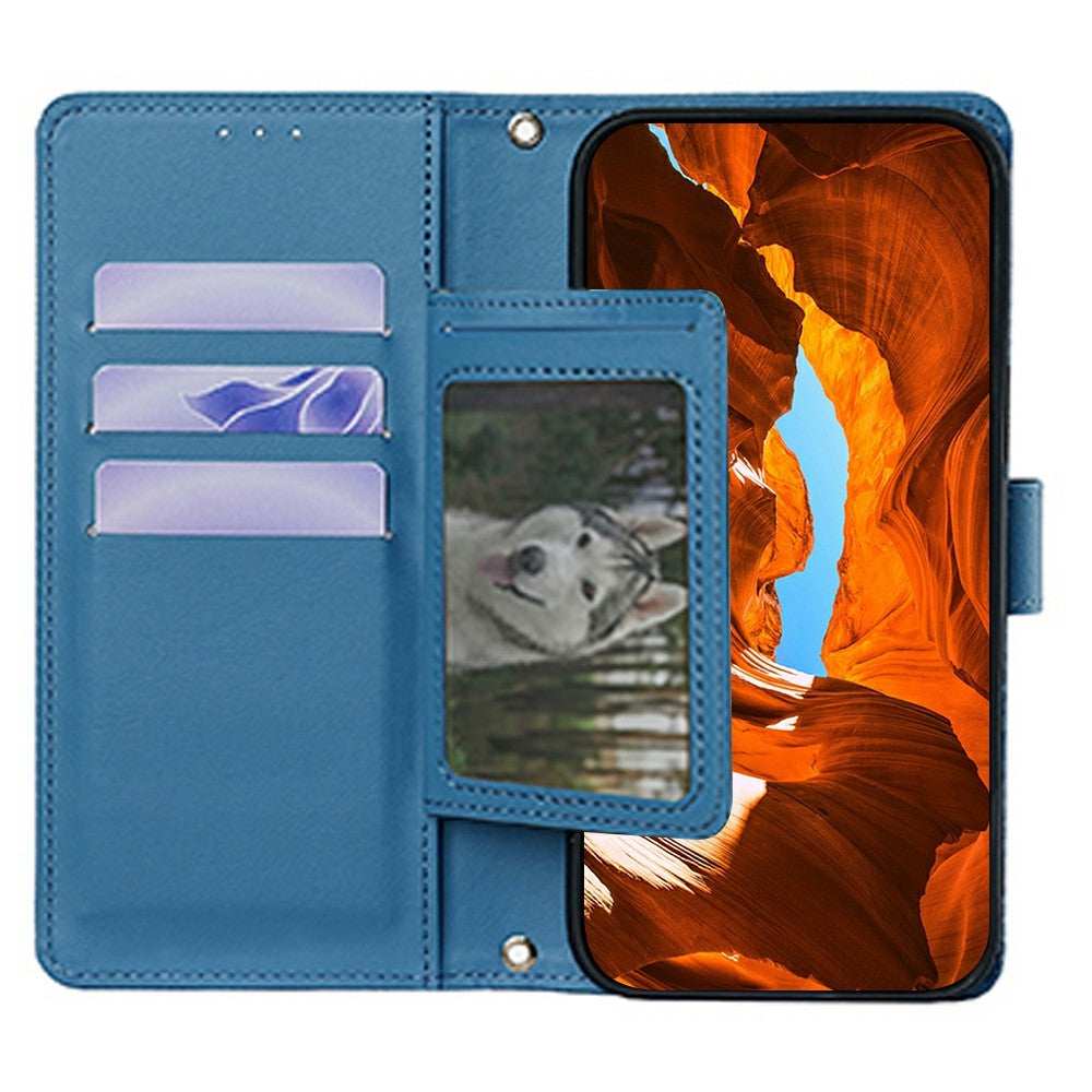 For Xiaomi 17 Ultra 5G Wallet Case Triangle Pattern Imprinted Stand Leather Phone Cover with Shoulder Strap