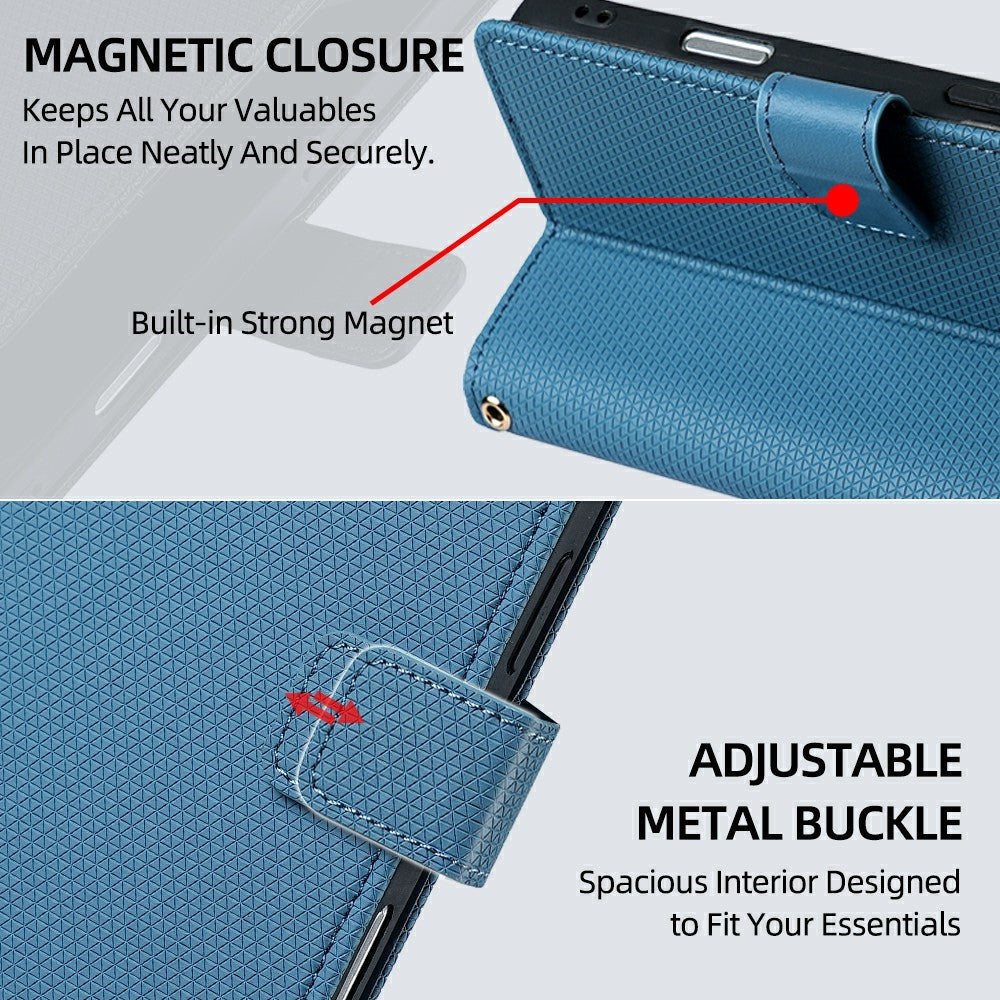 Xiaomi 17 Ultra 5G Plånboksfodral Triangelmönster Präglat Stativ Lädermobilfodral med Axelrem