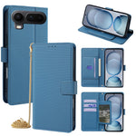 For Honor Magic8 Pro Air 5G Wallet Case Triangle Pattern Imprinted Stand Leather Phone Cover with Shoulder Strap