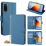 For Xiaomi Redmi A7 Pro 4G (171.56mm) Wallet Case Triangle Pattern Imprinted Stand Leather Phone Cover with Shoulder Strap