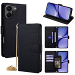 For Xiaomi Redmi Turbo 5 5G Wallet Case Triangle Pattern Imprinted Stand Leather Phone Cover with Shoulder Strap