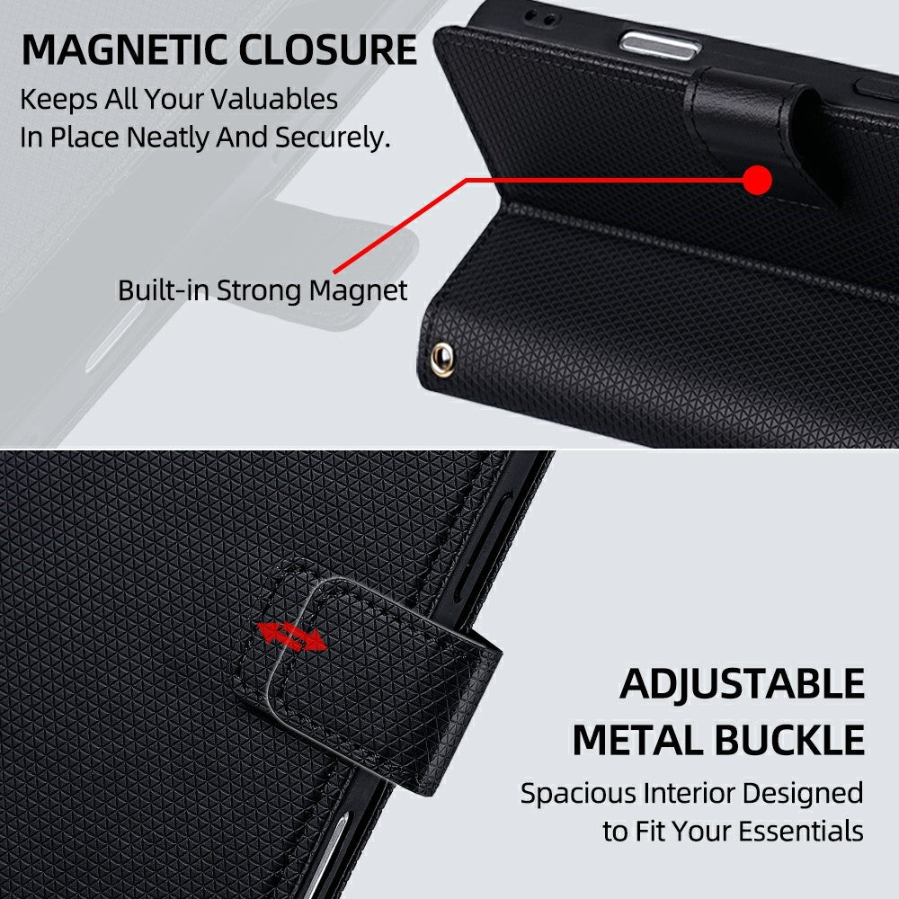 For Xiaomi Redmi Turbo 5 5G Wallet Case Triangle Pattern Imprinted Stand Leather Phone Cover with Shoulder Strap