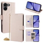 For Xiaomi Redmi Turbo 5 5G Wallet Case Triangle Pattern Imprinted Stand Leather Phone Cover with Shoulder Strap