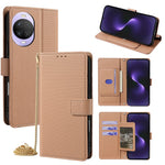 For Huawei nova 15 5G Wallet Case Triangle Pattern Imprinted Stand Leather Phone Cover with Shoulder Strap