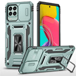 Armor-serien til Samsung Galaxy M53 5G Beskyttelsescover til telefonen af PC + TPU med kickstand og skydelåg til kameraet