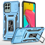 Armor-serien til Samsung Galaxy M53 5G Beskyttelsescover til telefonen af PC + TPU med kickstand og skydelåg til kameraet