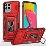Armor-serien til Samsung Galaxy M53 5G Beskyttelsescover til telefonen af PC + TPU med kickstand og skydelåg til kameraet