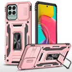 Armor-serien til Samsung Galaxy M53 5G Beskyttelsescover til telefonen af PC + TPU med kickstand og skydelåg til kameraet