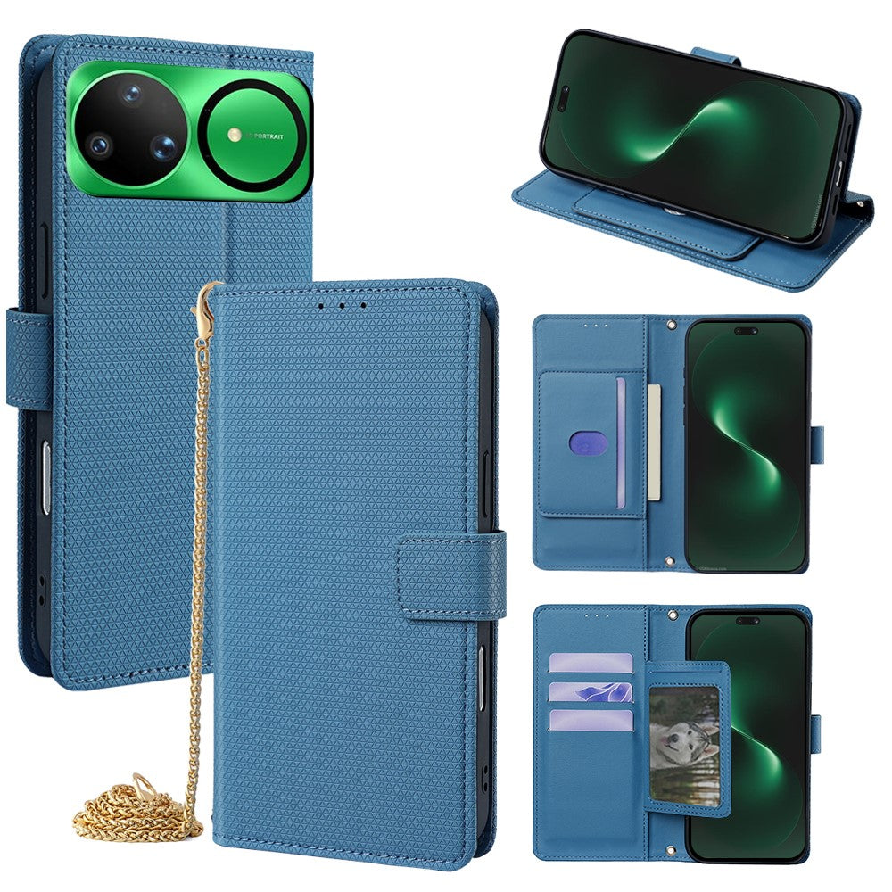 For Huawei nova 15 Ultra 5G Wallet Case Triangle Pattern Imprinted Stand Leather Phone Cover with Shoulder Strap