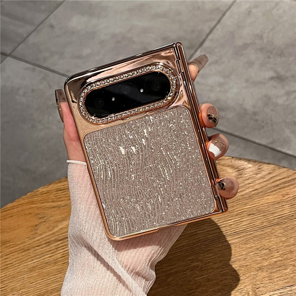For Huawei Pura X Max Case Wave Glitter Shockproof PC Phone Protective Cover with Screen Protector